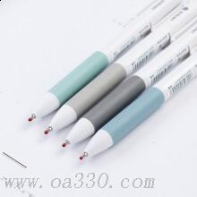 得力A023中性笔0.5mm子弹头 黑色水笔 按动中性笔 单支价 颜色随机