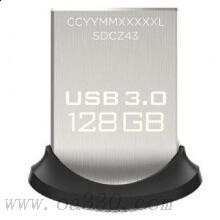 闪迪 CZ43 至尊高速酷豆 USB 3.0 U盘 128GB 金属银色