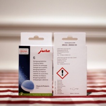 JURA/优瑞 62715 德国原装进口全自动咖啡机专用清洁片清洗药片 6片装