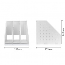 得力78995三联折叠文件框(浅灰)(只)
