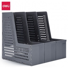 得力79005三联折叠文件框A4(深灰)(只)