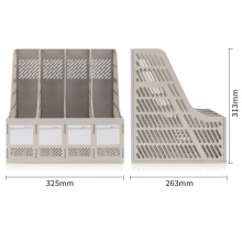 得力9848四联文件框(灰色)