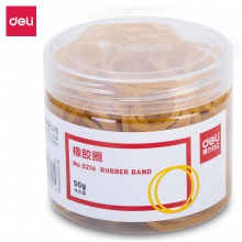 得力3215橡胶圈(黄)(100g/筒)