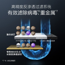 A.O.史密斯【新品上市】家用净水器 整机质保5年 专利MAX3.0反渗透滤芯 2升/分钟 无桶大流量 净水机 2000S