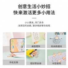 得力78202长尾票夹(玫瑰金)(15只/盒)