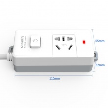 得力18277-02插座_1组_2米_PVC袋装(白)(只)