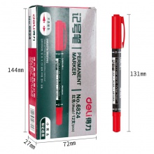 得力思达6824小双头记号笔(红)(支)