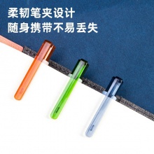 得力A590中国航天速干按动学生中性笔0.5mm加强型针管(黑)(支)