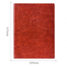 得力22224皮面笔记本-112张-A6(红)