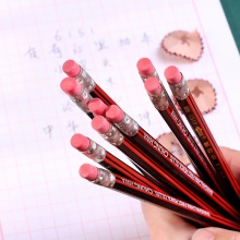  中华 6151 HB经典红黑抽条学生书写铅笔六角12支/盒
