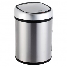 得力9550感应垃圾桶(银)-8L不锈钢