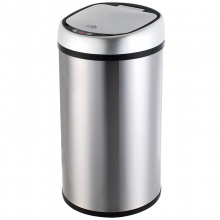 得力9559感应垃圾桶(银)-12L不锈钢