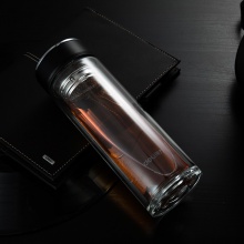 得力8977玻璃杯(黑)220ml盖子锌合金氧化