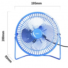 得力3682-USB风扇(蓝)(台)6寸铁艺USB直供电